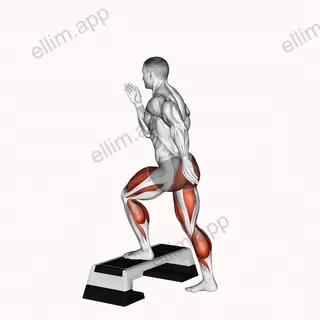 Split Jump to Box exercise targeting Hips and Thighs