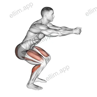 Squat Hold Calf Raise exercise targeting Calves and Gastrocnemius