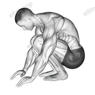 Squatting Achilles Stretch exercise targeting Calves