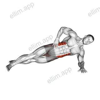 Staggered Leg Side Bridge exercise targeting Waist