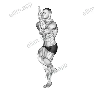 The Eagle Yoga Pose exercise targeting Stretching