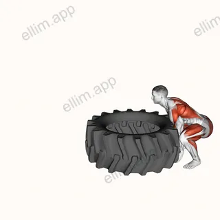 Tire Flip exercise targeting Thighs